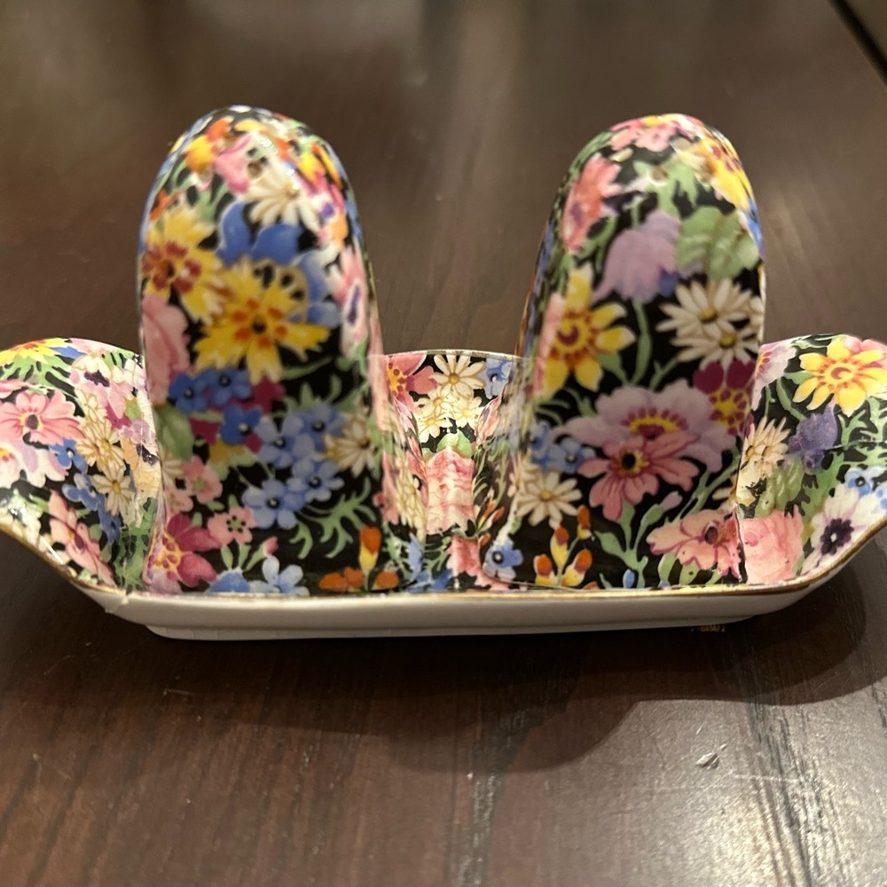 Vintage Salt/Pepper Set - Pink and Yellow Floral - Royal Winton Balmoral